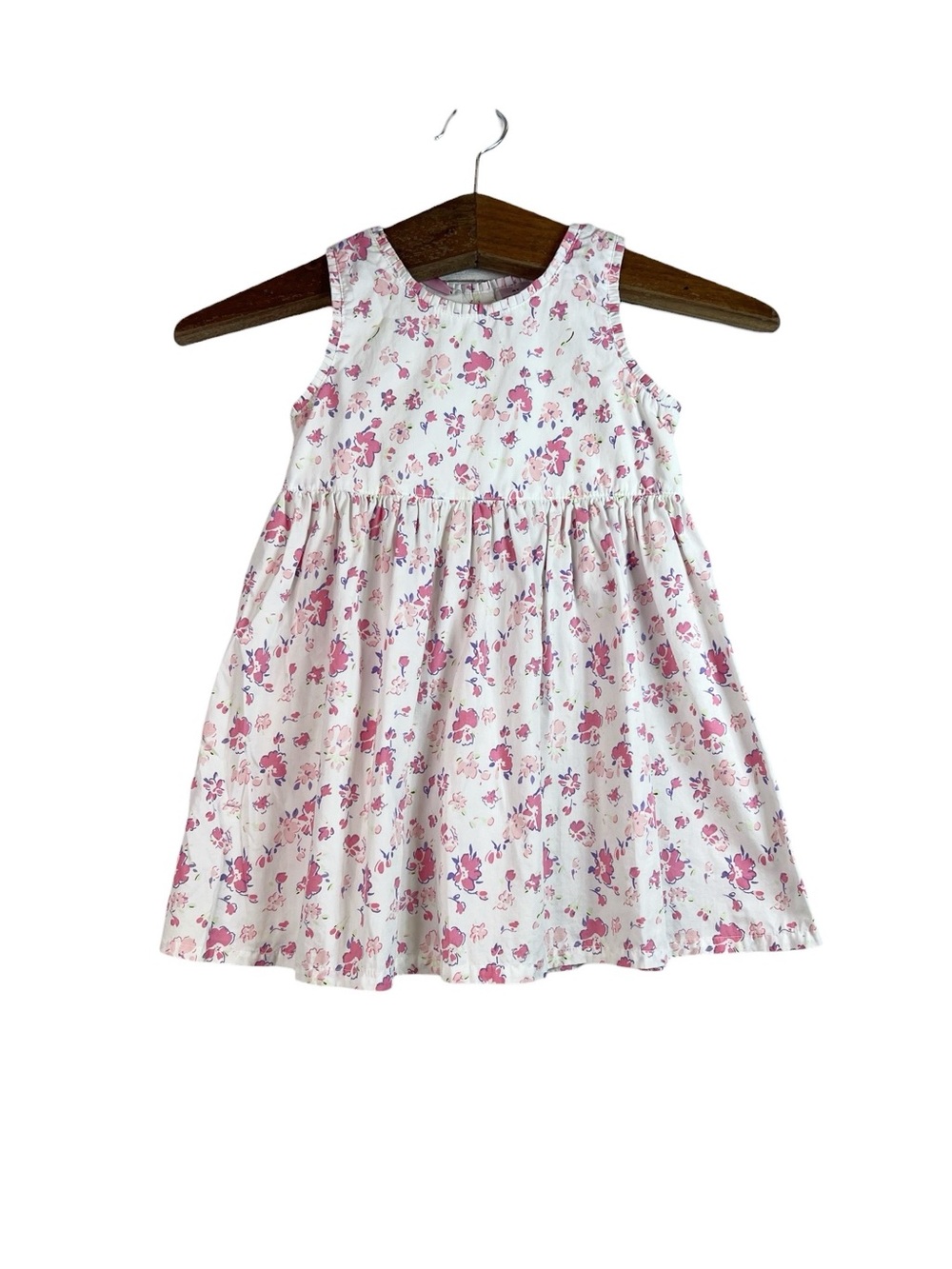 Vintage Sweet White Pink Floral Girls Sundress Fairy Whimsical Size 4T Cotton
